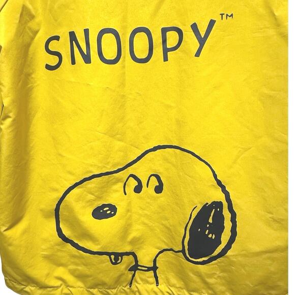 VTG Peanuts Worldwide Snoopy Yellow Boys Size 12 Large Hooded Raincoat Jacket - Picture 5 of 16